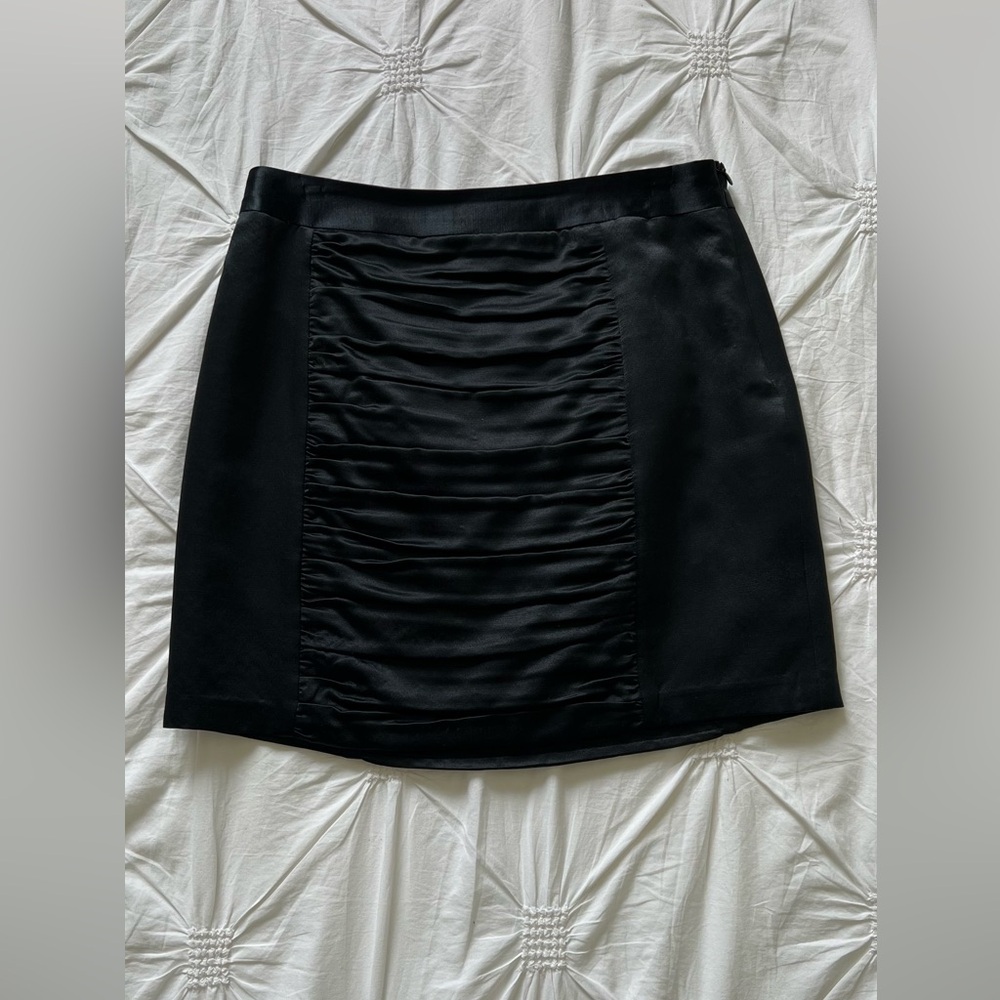 Milly Black Ruched Mini Skirt